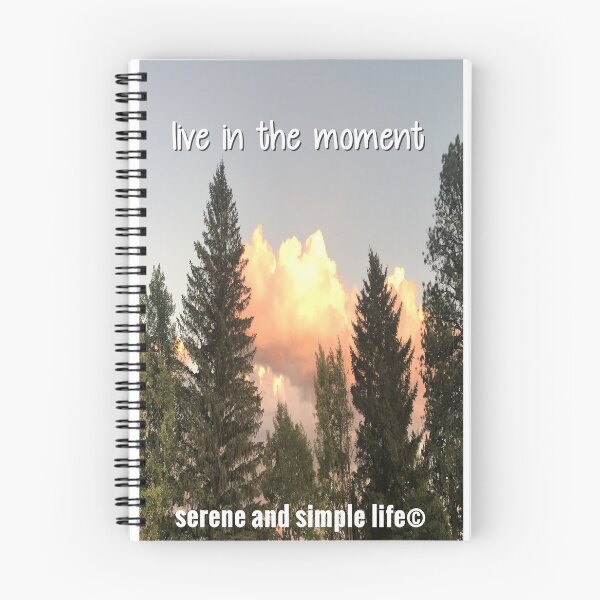 Item preview, live in the moment spiral journal designed and sold by sayitdisplayit.