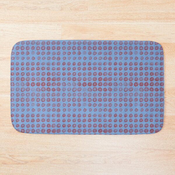 Item preview, hand drawn red irregular circles on blue designed and sold by BlertaDK.