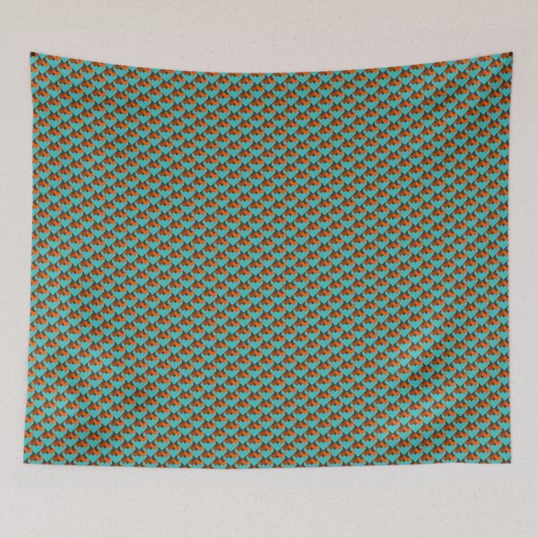 Item preview, Aqua and Orange Dark Tribal Print designed and sold by Candice Davis.