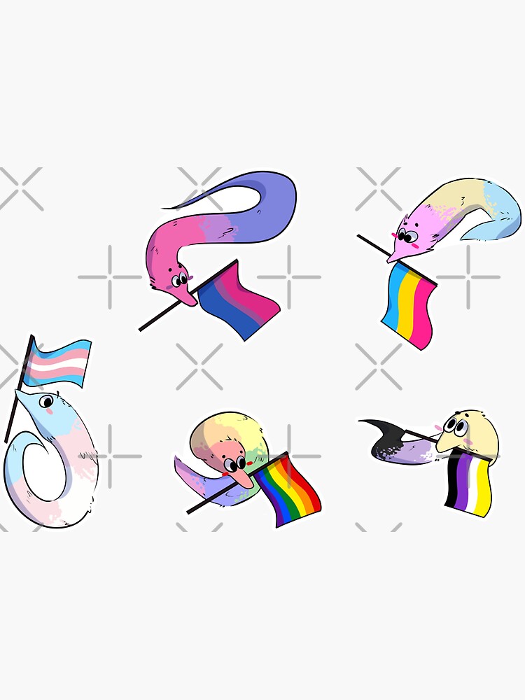 worm on a string sticker pack - with flags by kp-soy