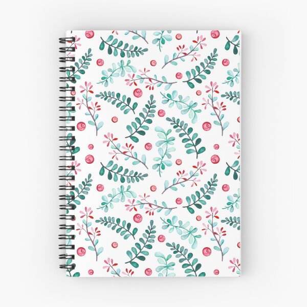 Artikelvorschau, Blätter und Beeren Aquarell Muster entworfen und verkauft von BeLightDesigns.