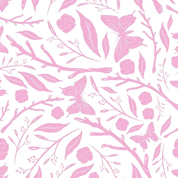 Artwork thumbnail, Pink Butterflies Pattern by BeLightDesigns