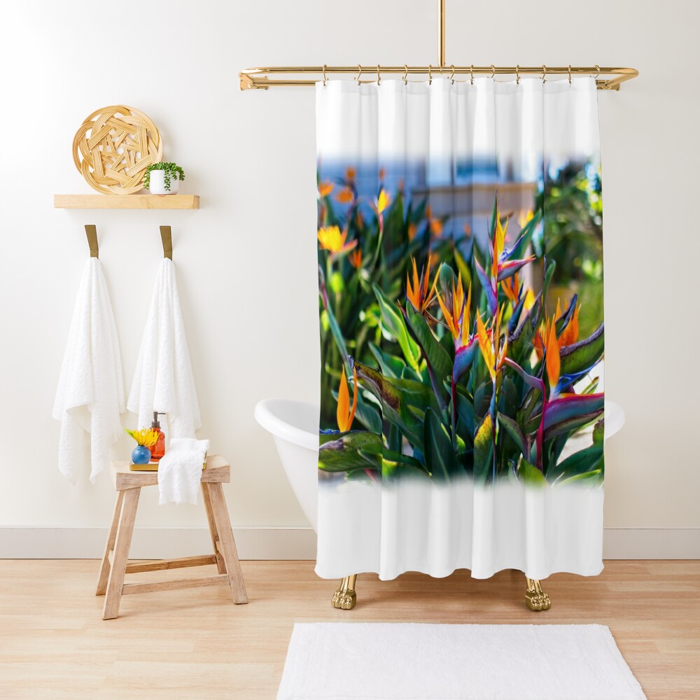 "Birds Of Paradise" Shower Curtain by Waves Redbubble