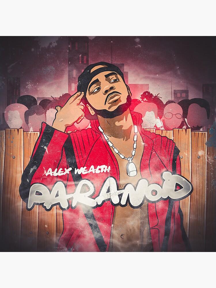 Thumbnail 3 of 3, Sticker, Alex Wealth - Paranoid Cover Art for Merchandise designed and sold by iamtruwealth.