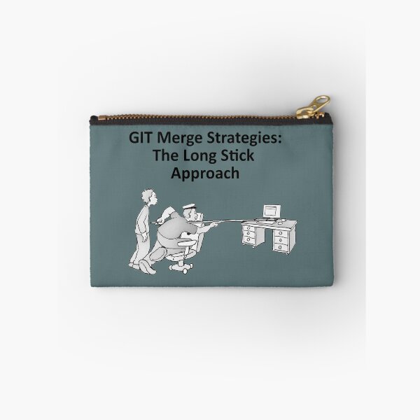 Item preview, Git Merge Strategies, gray with black txt - The Long Stick Approach designed and sold by devscape.