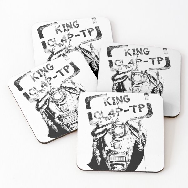 King CL4P-TP (Claptrap) Black and White Coasters (Set of 4)