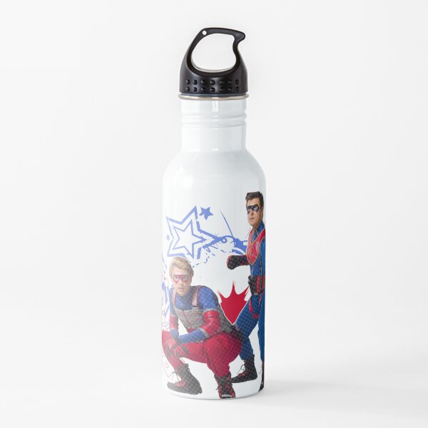 Captain Man and Kid Danger - Comic Book Style Water Bottle
