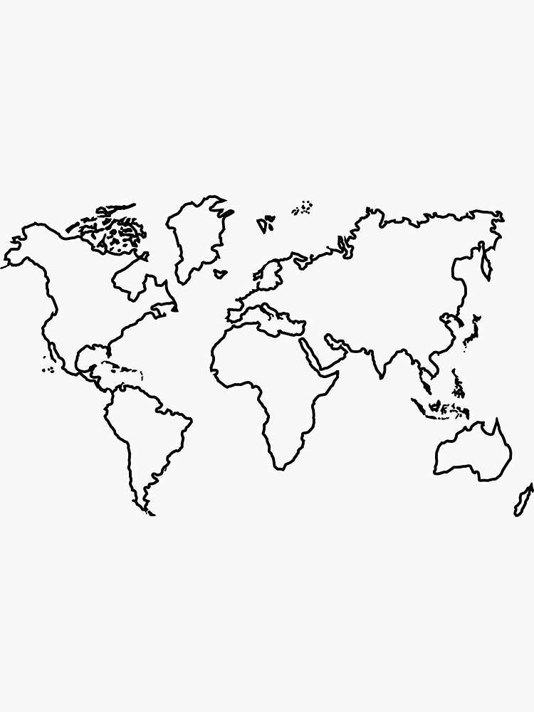 10 Best Black And White World Map Printable  printableecom