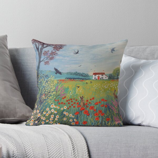 The House by Summer Meadow Throw Pillow
