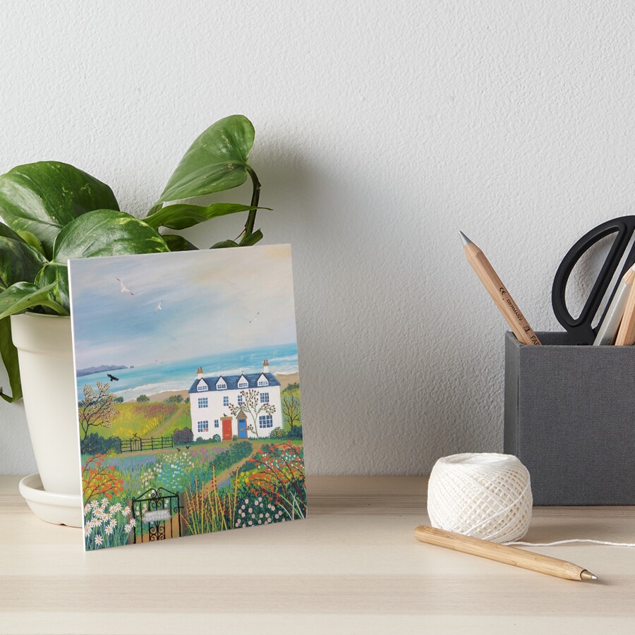 Beach View Cottages Art Board Print