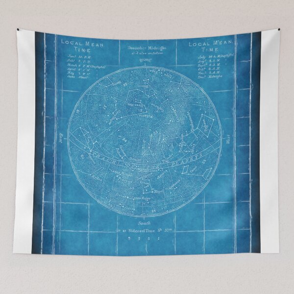 Item preview,  Star Map in Blue, December Midnight designed and sold by Salocin.