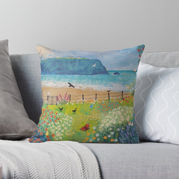 Garden Beside the Sea Throw Pillow