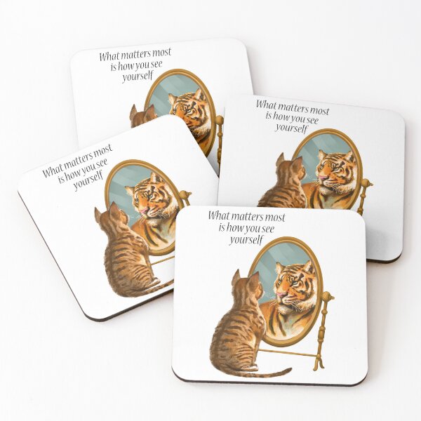 Item preview, Cat and Tiger Mirror Message designed and sold by HazyNZ.