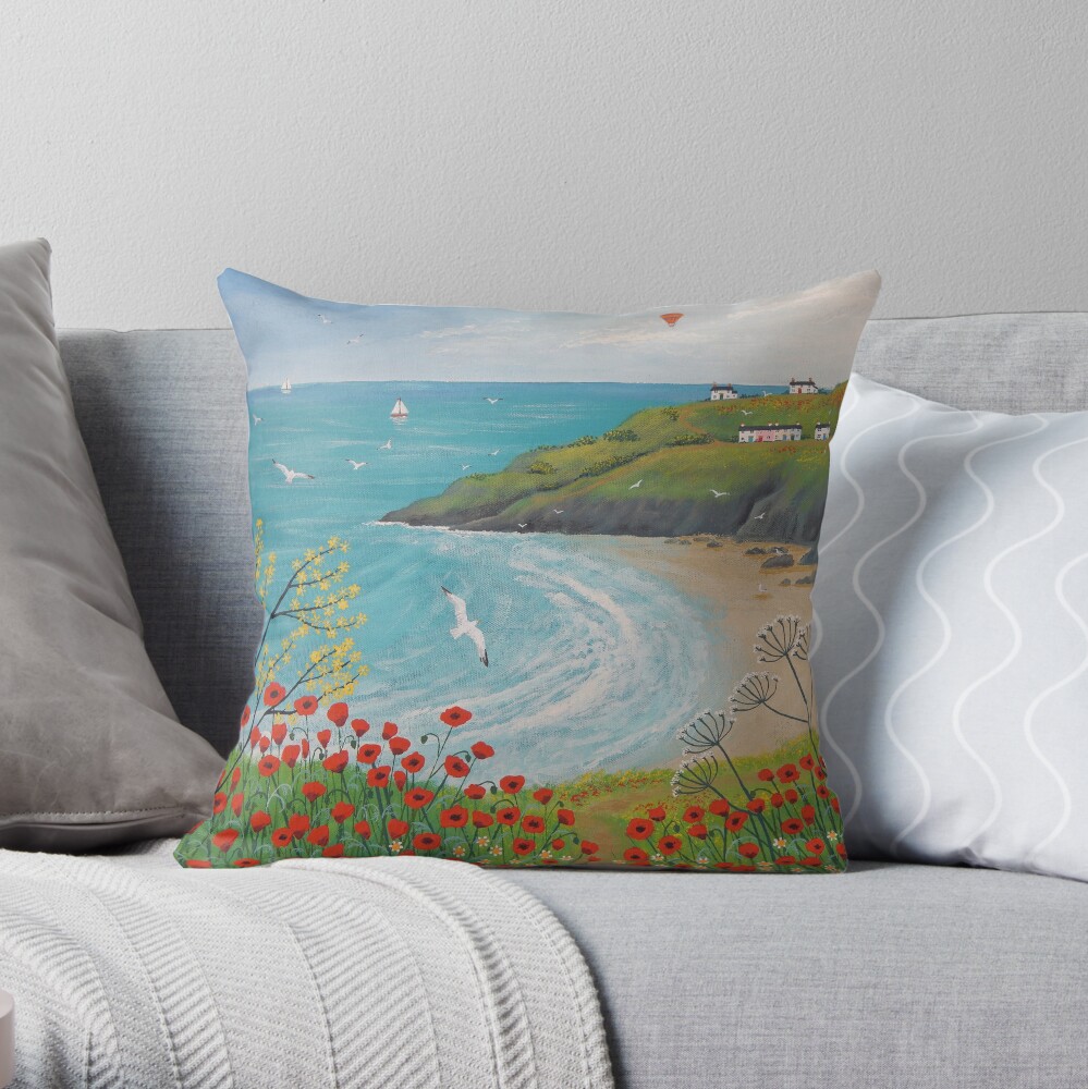 The Path to Poppy Bay Throw Pillow