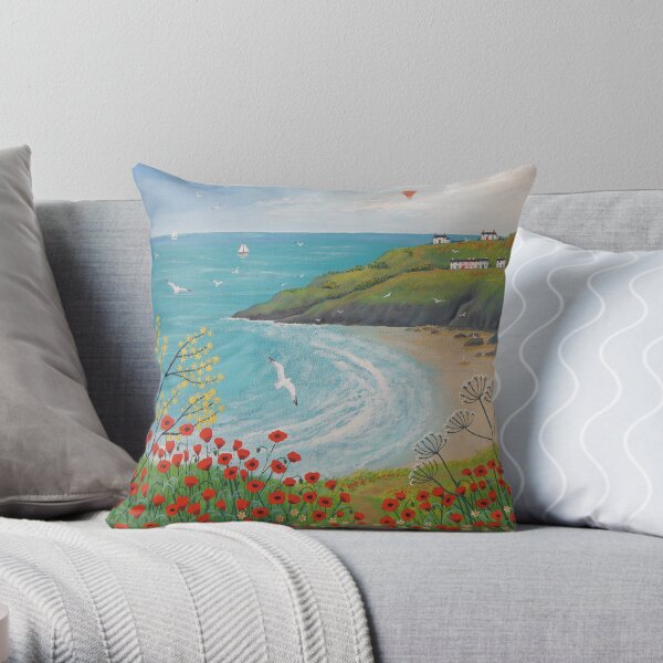 The Path to Poppy Bay Throw Pillow