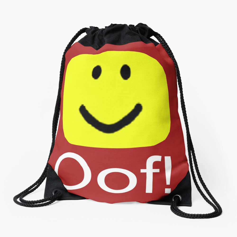 Roblox Oof Noob Big Head Drawstring Bag By Smoothnoob Redbubble - roblox head oof meme tote bag