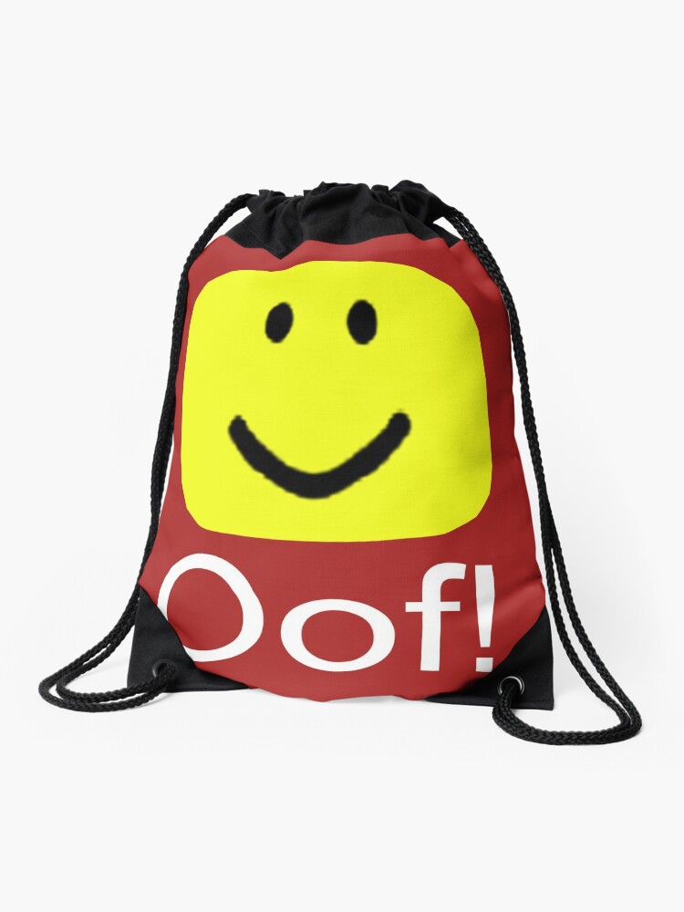 Roblox Oof Noob Big Head Drawstring Bag By Smoothnoob Redbubble - roblox oof in real life roblox free backpack