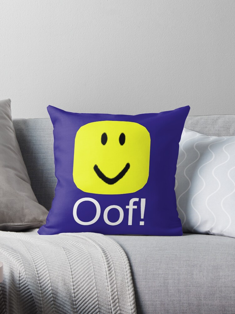 Roblox Oof Noob Big Head Throw Pillow By Smoothnoob Redbubble - roblox oof noob head
