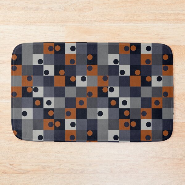 Item preview, Navy & rust squares & circles  designed and sold by BlertaDK.