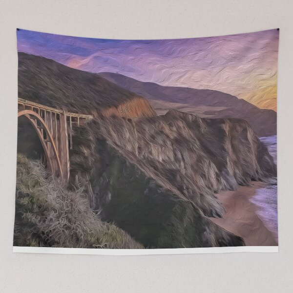 Item preview, Digital Art Composition of Bixby Creek Bridge, California at Dusk. designed and sold by davidelder.