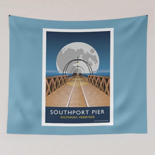 Item preview, Southport Pier with Moon designed and sold by andrewamoore.