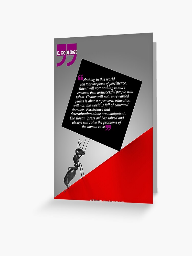 Carte De Vœux Le Pouvoir De La Perseverance Citation Par Giannisarcone Redbubble