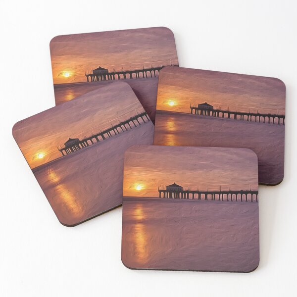 Item preview, Digital Art Composition of Manhattan Beach Pier, California at Sunset. designed and sold by davidelder.