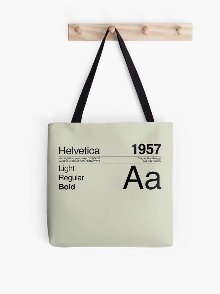 Helvetica Sans Font Typography Minimalist Design Tote Bag