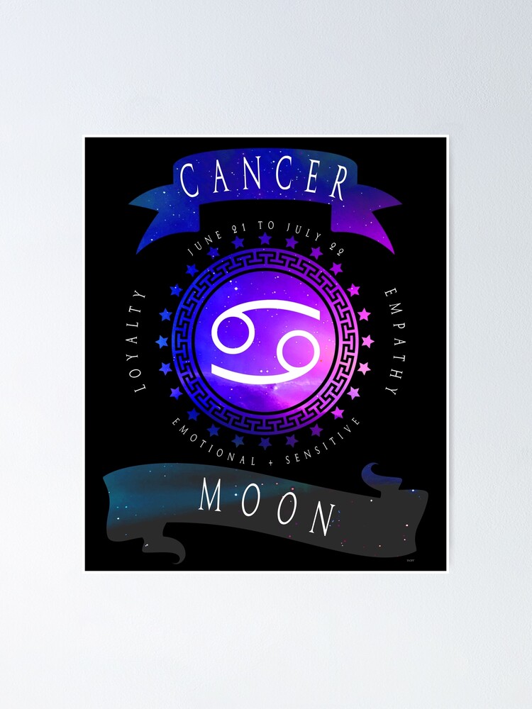 Cancer Horoscope Star Sign Moon Character Poster