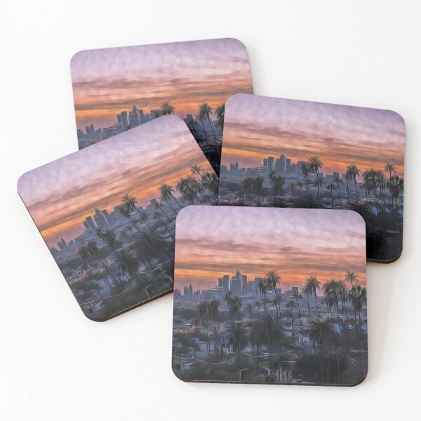 Item preview, Digital Art Composition of sunset over Los Angeles, California. designed and sold by davidelder.