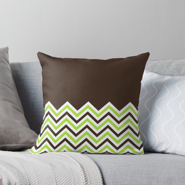 Item preview, Chocolate & Lime Green ZigZag  Chevrons designed and sold by ImageNugget.