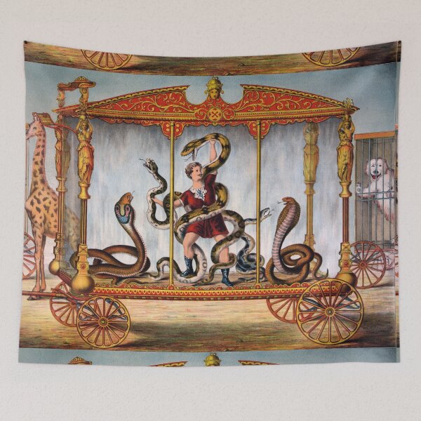 Item preview, Snake Wrangling in the Circus - vintage poster designed and sold by Vintage Designs +.