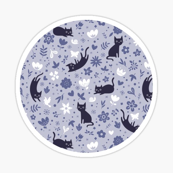 Cats frolicking in the garden (lavender) Sticker