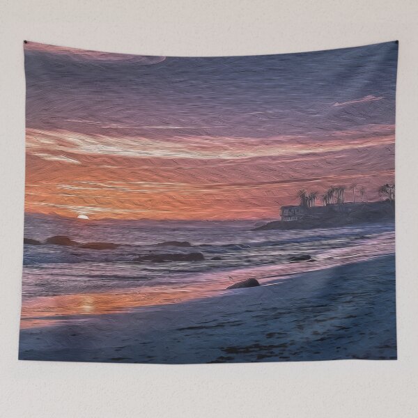 Item preview, Digital Art Composition of Malibu beach, California at Sunset. designed and sold by davidelder.