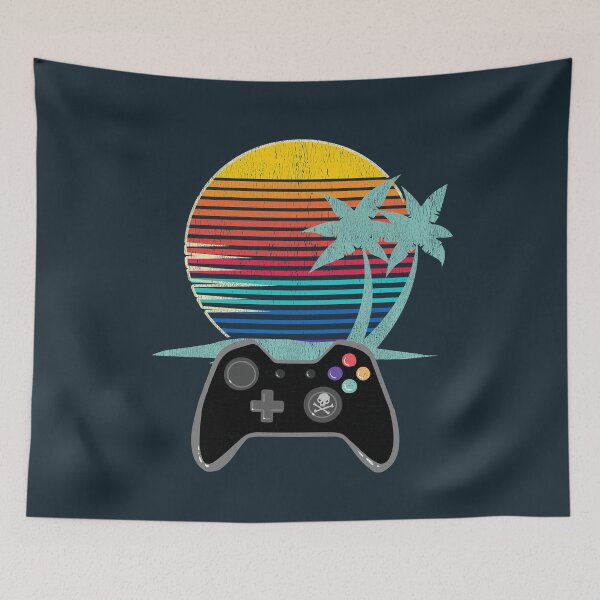 Item preview, Retro Treasure Island for Gamers - Black Game Controller designed and sold by Desha001.