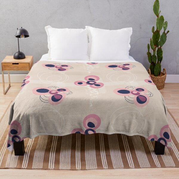 Item preview, Pink abstract circle flowers on sand designed and sold by Marlene Wagenhofer.