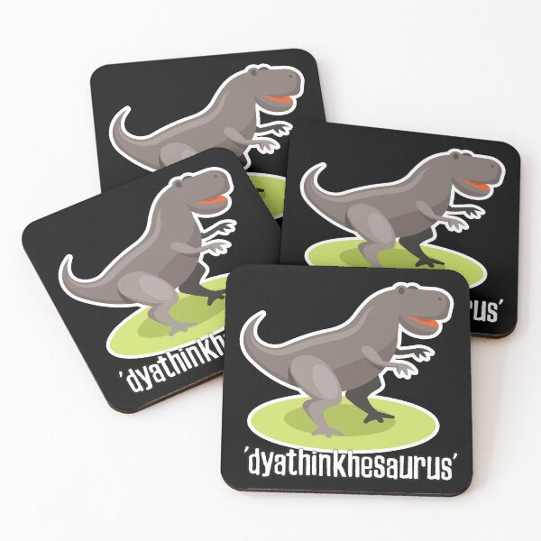 Item preview, dyathinkhesaurus funny dinosaur pun design designed and sold by Kam-designs.