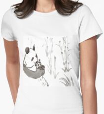 Panda Sumi-e Women's Fitted T-Shirt