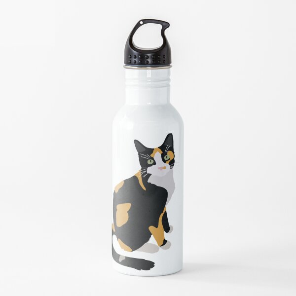 Calico Portrait, Cute Calico Cat, Calico Cat Lover Water Bottle