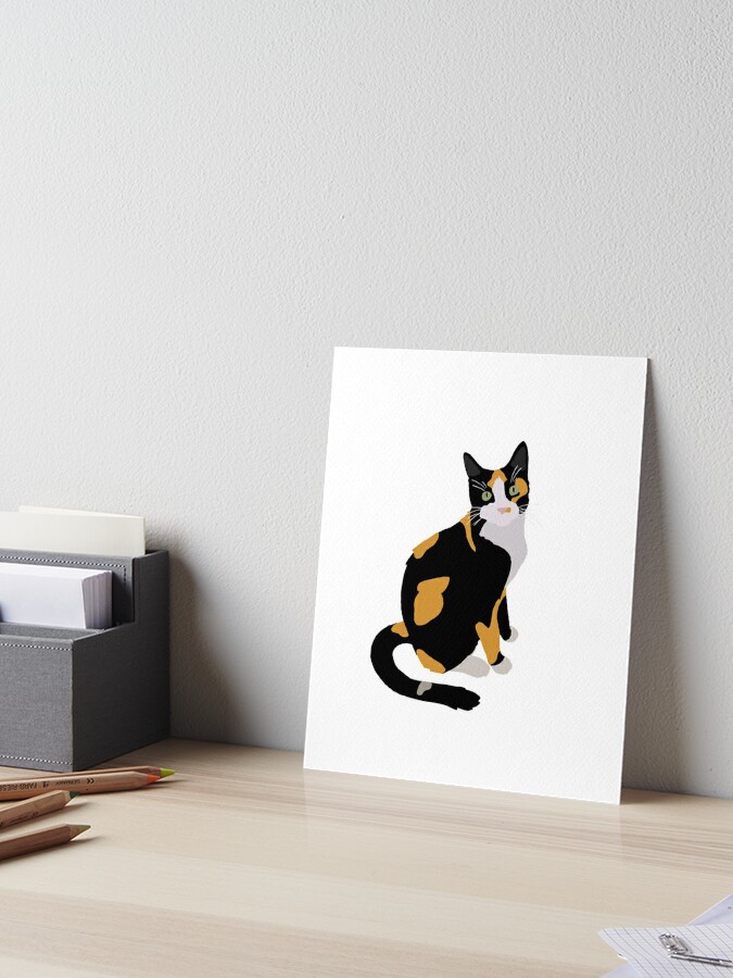 Cat Art - Cute Cat Print - Calico Cat Print - Cute Art Print - Cat lover -  Calico cat - Cat Illustration - Nursery Art