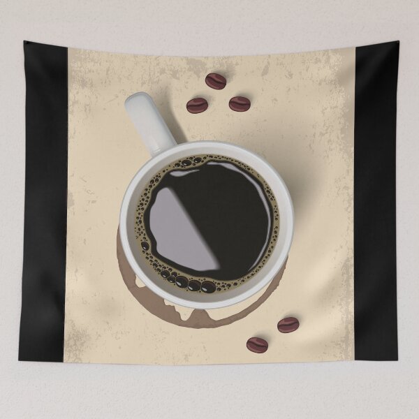 Item preview, Black coffee with coffee beans designed and sold by emphatic.