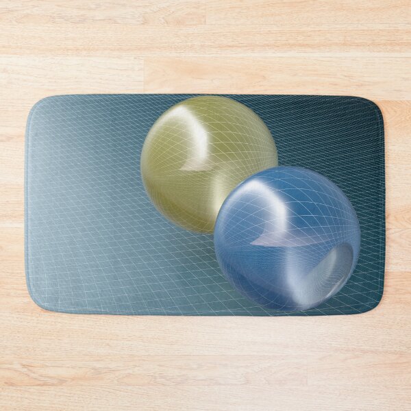 Item preview, Abstract spheres over blue surface background - 3d rendering illustration designed and sold by carlotoffolo.