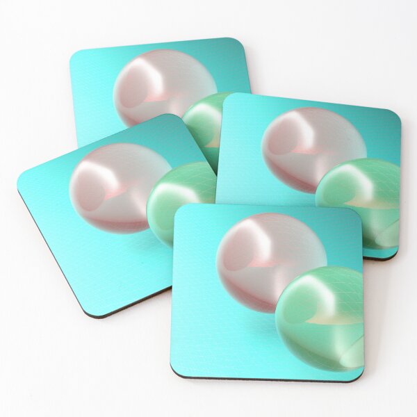 Item preview, Abstract spheres over blue surface background - 3d rendering illustration designed and sold by carlotoffolo.