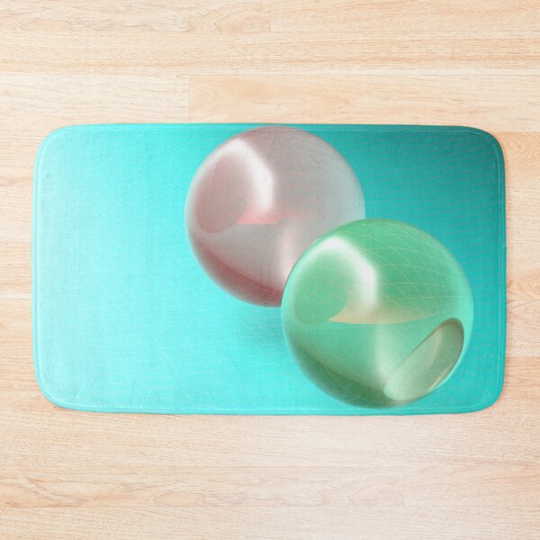 Item preview, Abstract spheres over blue surface background - 3d rendering illustration designed and sold by carlotoffolo.