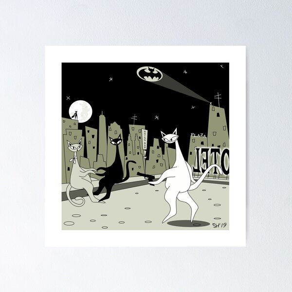 Item preview, Catman Returns Mid Century Modern Atomic Cats designed and sold by AtomicOffice.