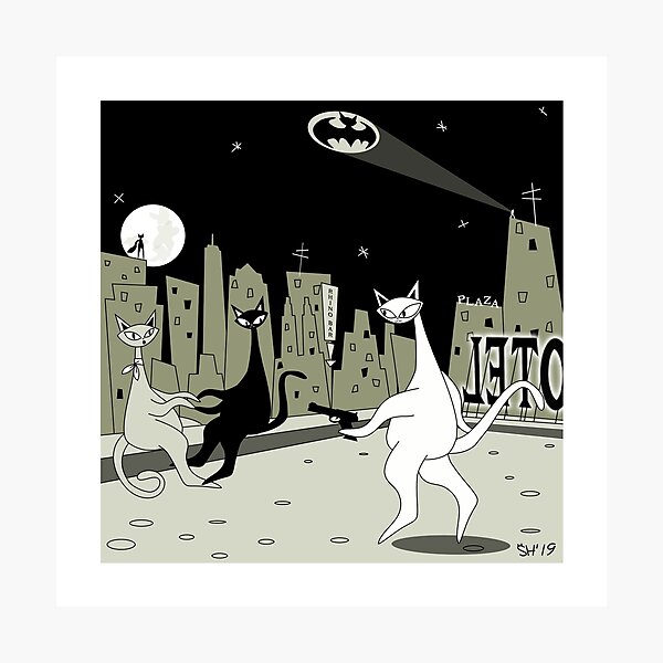 Item preview, Catman Returns Mid Century Modern Atomic Cats designed and sold by AtomicOffice.