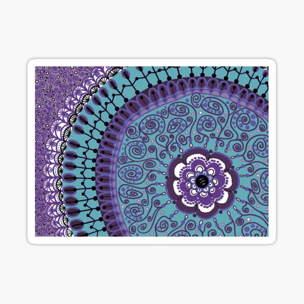 Turquoise, Purple, and Lavender Mandala Sticker