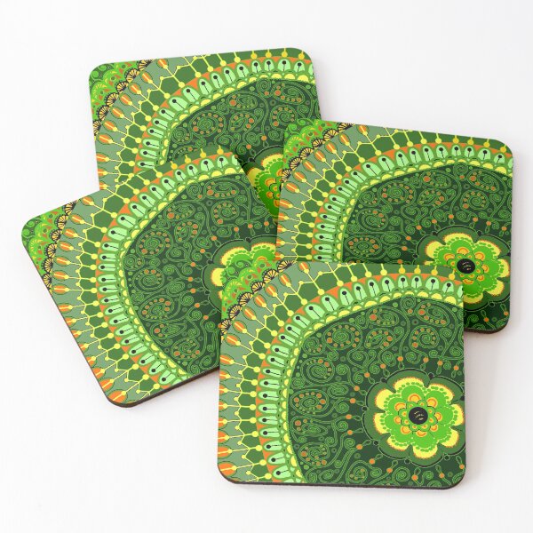 Item preview, Green, Orange, and Yellow Mandala designed and sold by Clare Wuellner.