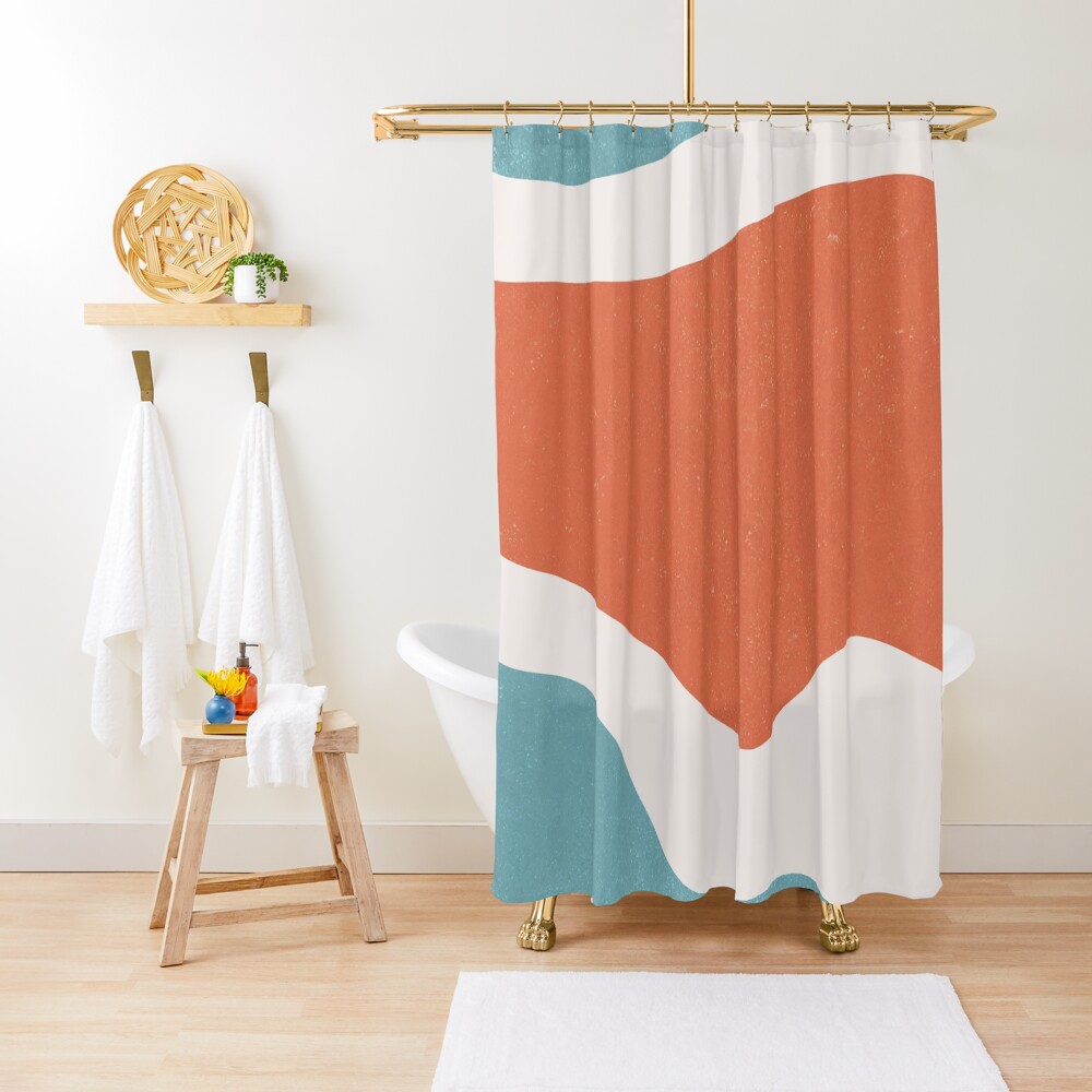"Shape study Retro blue orange" Shower Curtain for Sale by trajeado14 Redbubble