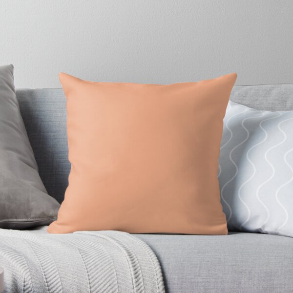 Best Seller Colors of Autumn Light Apricot Orange Single Solid Color - Accent Shade / Hue / Colour Throw Pillow